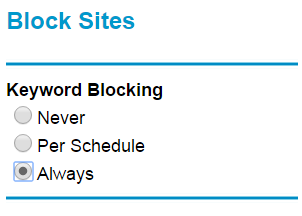 keyword blocking